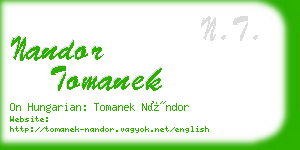 nandor tomanek business card